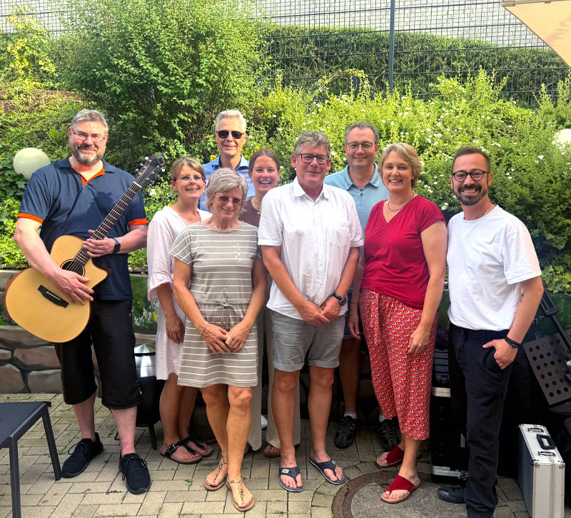 Team mit Duo Pascal im Hospiz am EVK